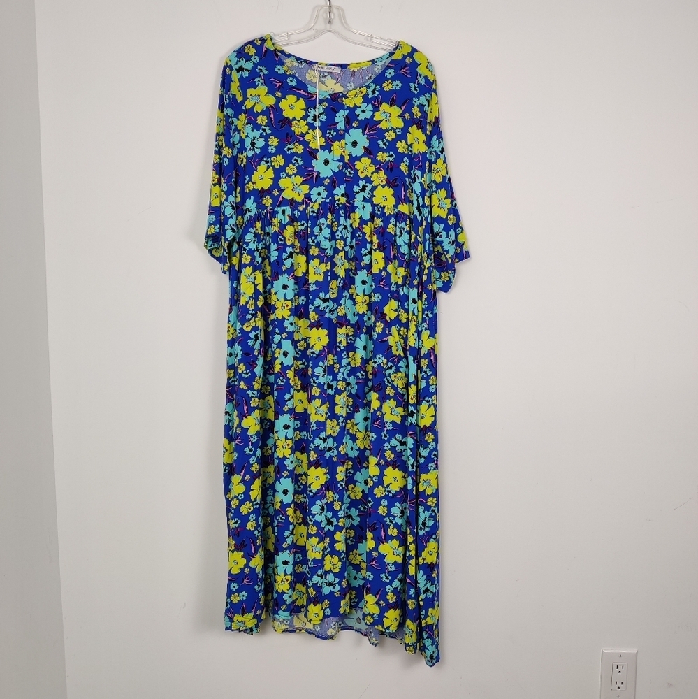 Park Moda Women's Vibrant Floral Maxi Dress, One Size Cotton NEW